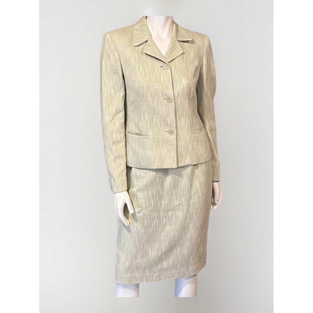 Jones NY Mint Green Tweed 2 Piece Skirt Suit Size 6